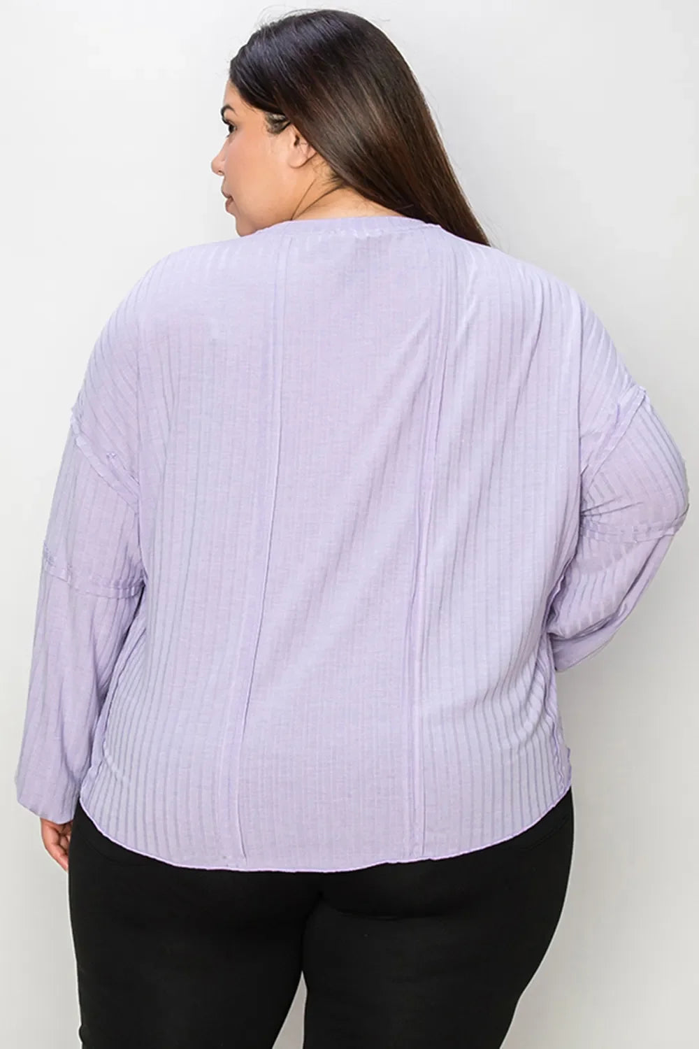 Basic Bae Full Size Ribbed round Neck Long Sleeve T-Shirt