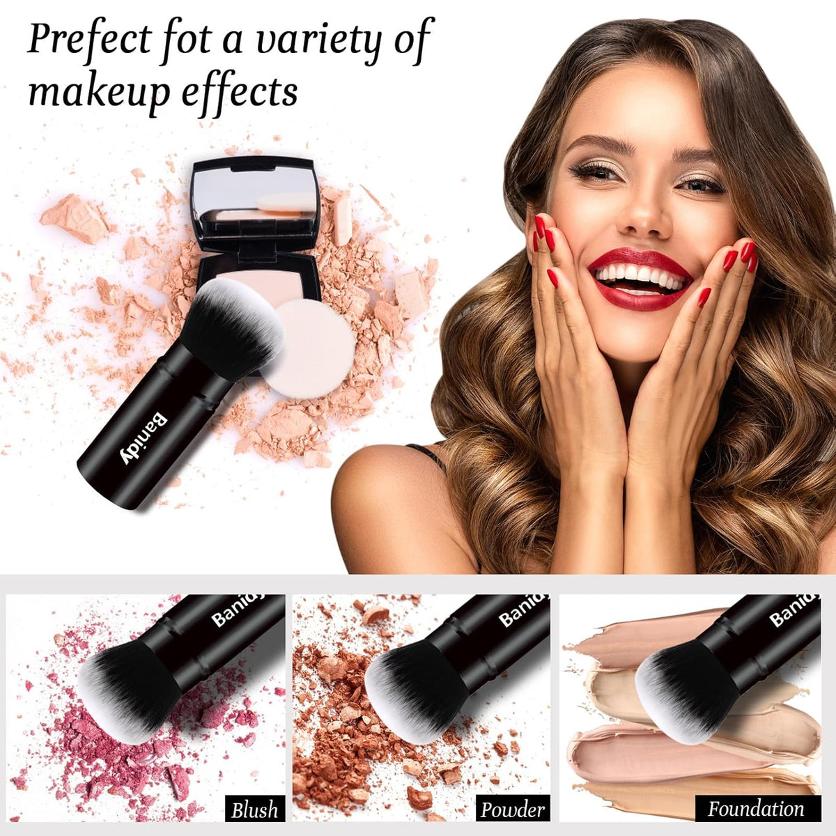 Retractable Kabuki Makeup Brush for Travel - Portable Blush Application