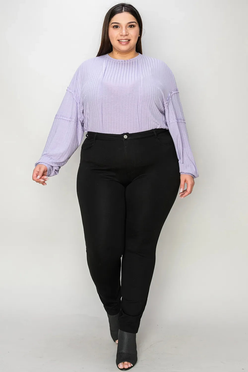 Basic Bae Full Size Ribbed round Neck Long Sleeve T-Shirt