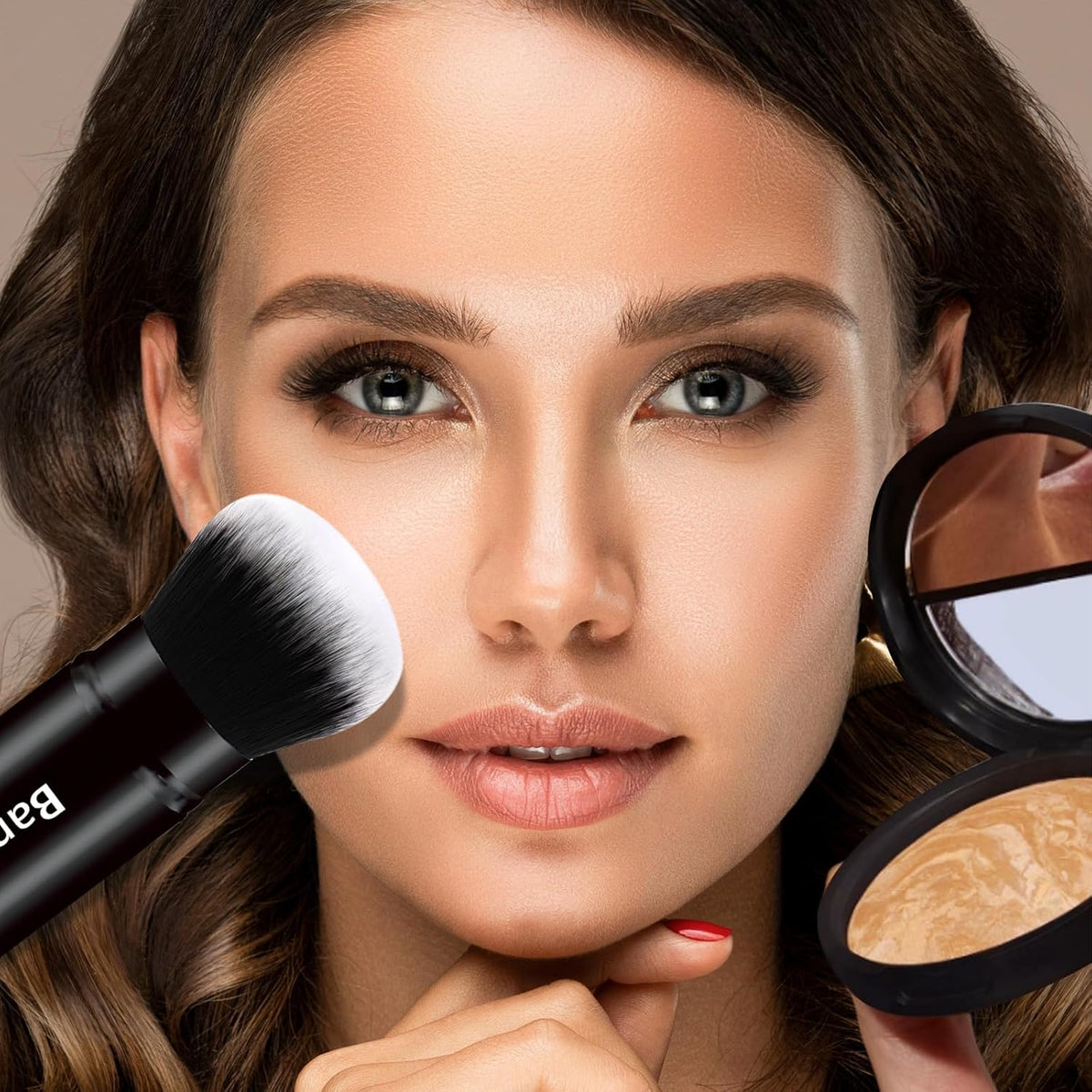 Retractable Kabuki Makeup Brush for Travel - Portable Blush Application