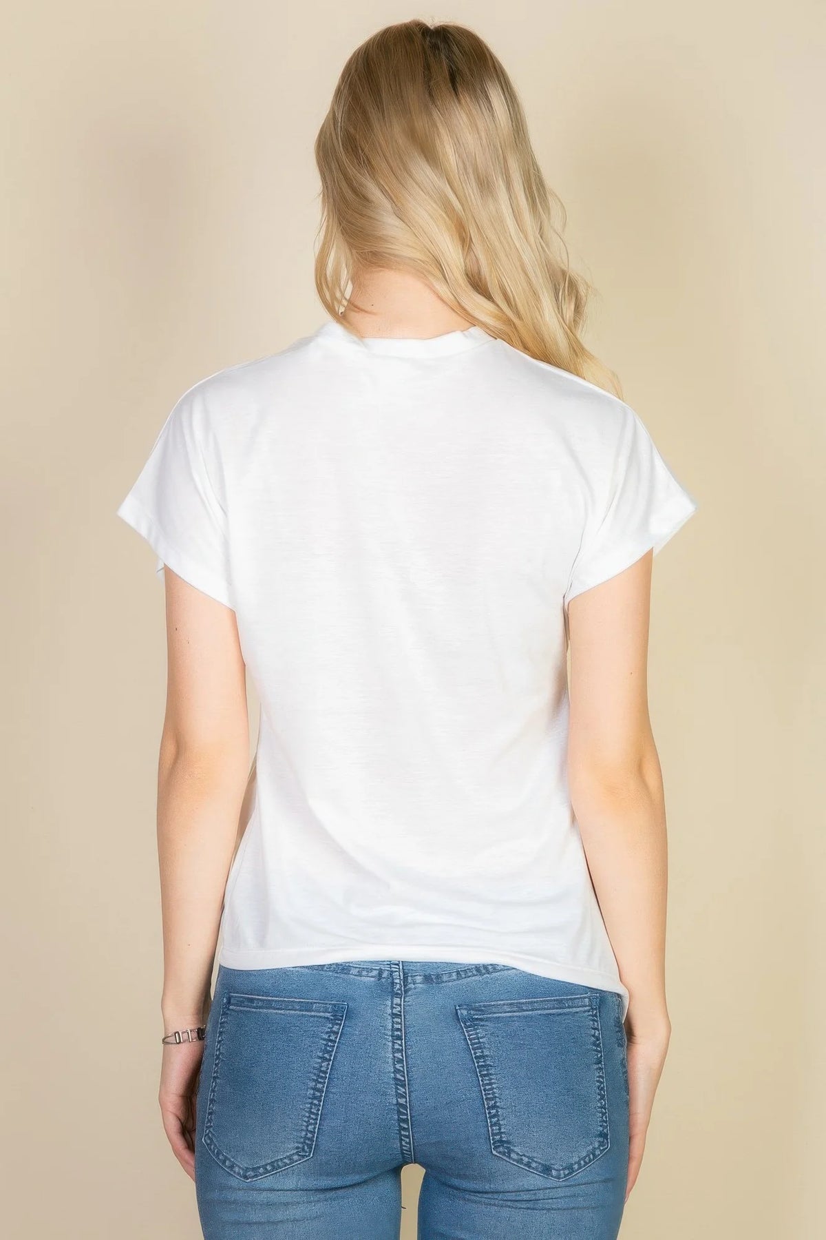 Batwing Sleeve Twist Front Tee