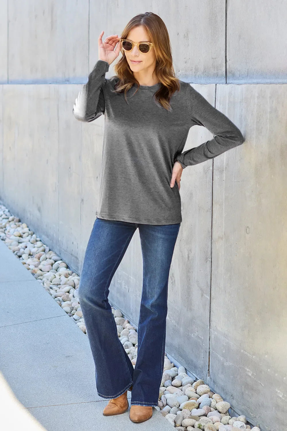 Basic Bae Full Size round Neck Long Sleeve Top