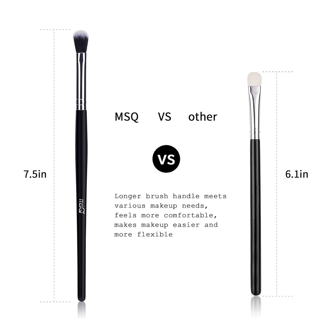 12-Piece Professional Eye Makeup Brush Set with Soft Synthetic Bristles and Extended Wooden Handles for Eyeshadow, Eyelash, Eyebrow, Eyeliner, Blending, and Concealer (Black)