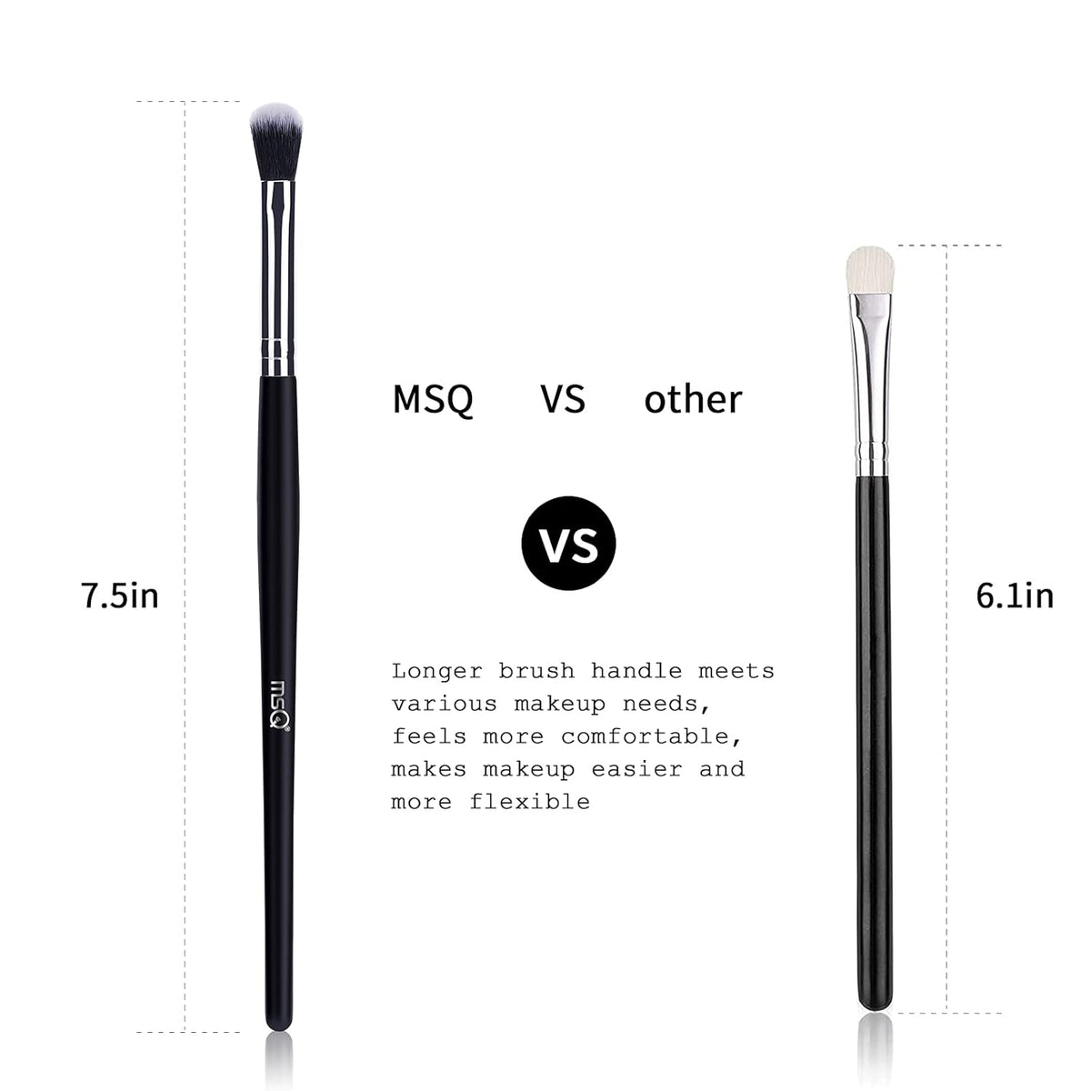 12-Piece Professional Eye Makeup Brush Set with Soft Synthetic Bristles and Extended Wooden Handles for Eyeshadow, Eyelash, Eyebrow, Eyeliner, Blending, and Concealer (Black)