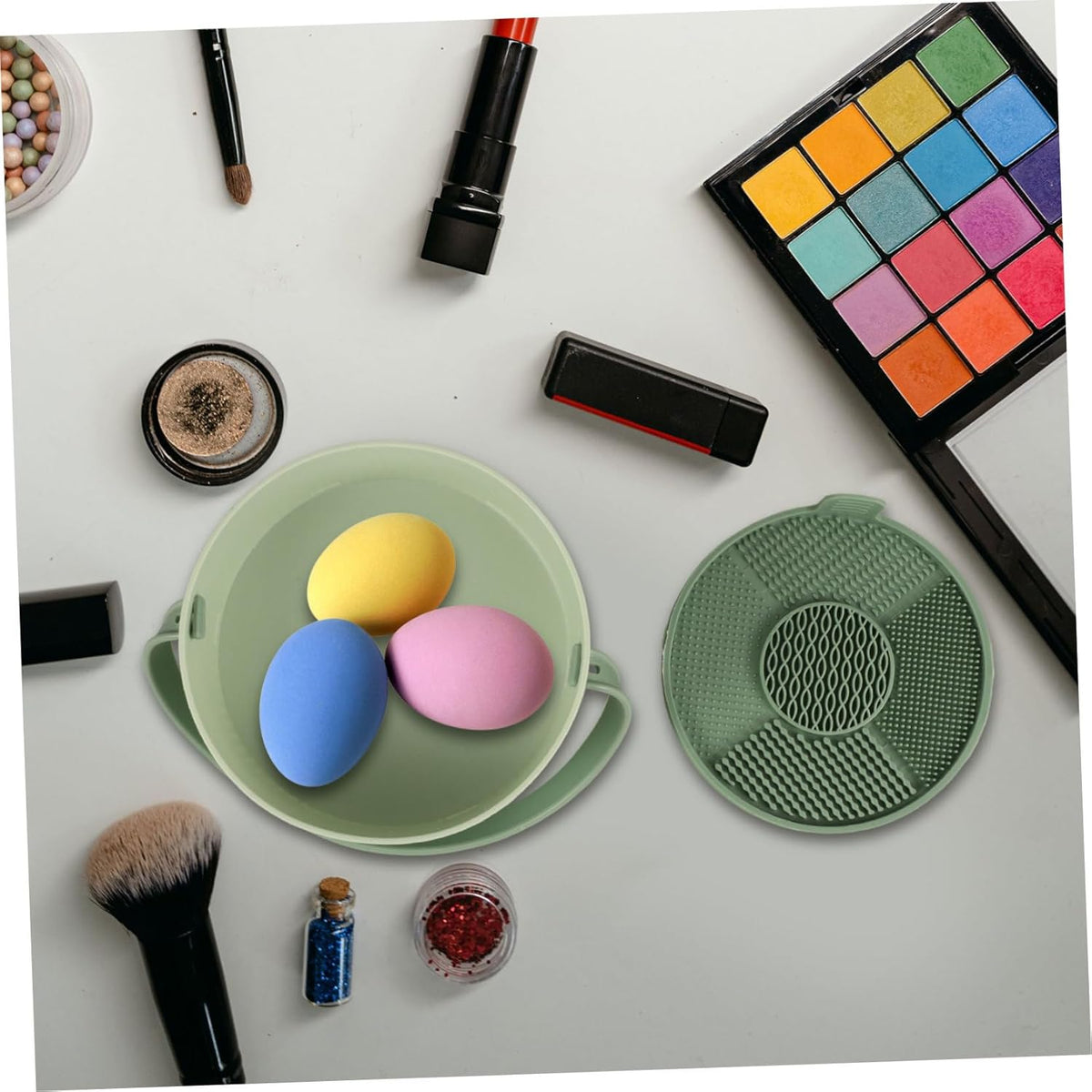Portable Silicone Makeup Brush Cleaner Case for Beauty Tools