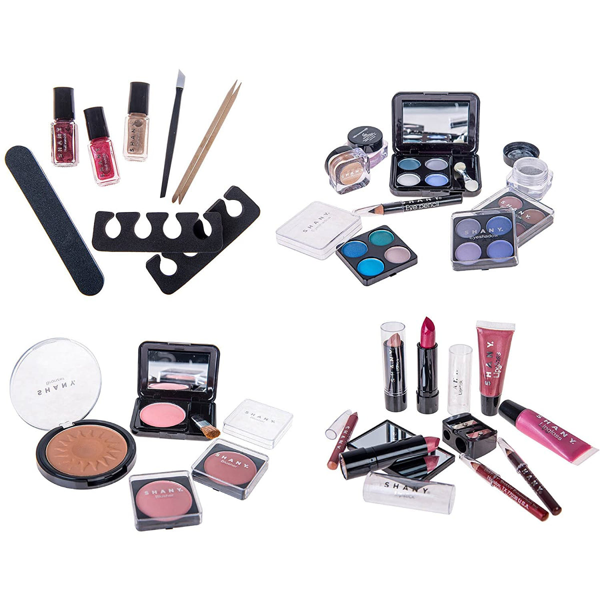 Professional Makeup Train Case with Reusable Aluminum Organizer - Complete Set with Eye Palettes, Blushes, Face Powders, Manicure and Pedicure Tools, and Cosmetic Brushes - Ideal Gift Set