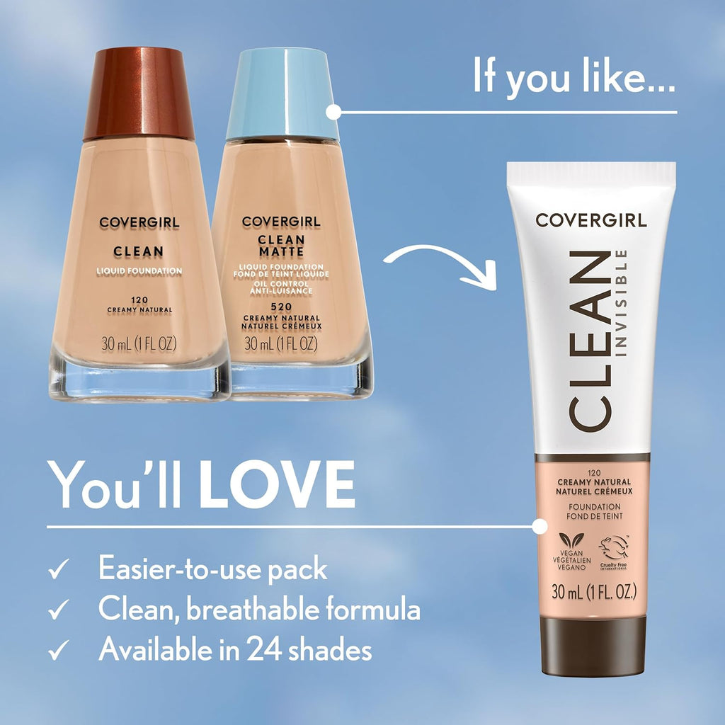 Clean Makeup Foundation - Creamy Natural 120, 1 oz (Packaging May Vary)