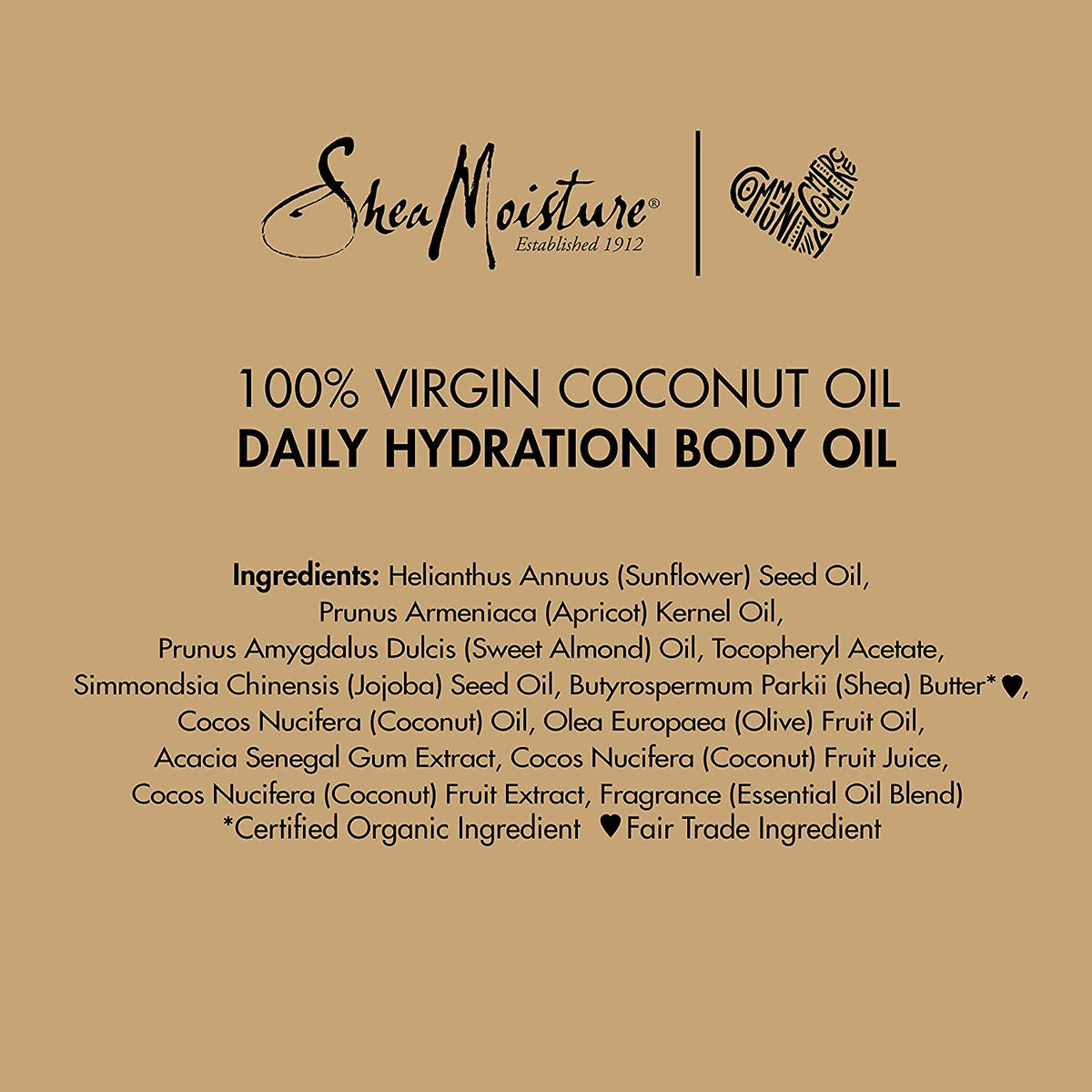 Daily Hydration Body Oil with Virgin Coconut Oil for Dry Skin, Paraben-Free, 8 Oz