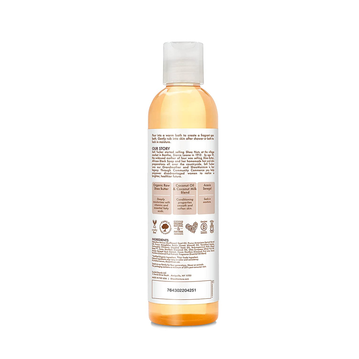 Daily Hydration Body Oil with Virgin Coconut Oil for Dry Skin, Paraben-Free, 8 Oz