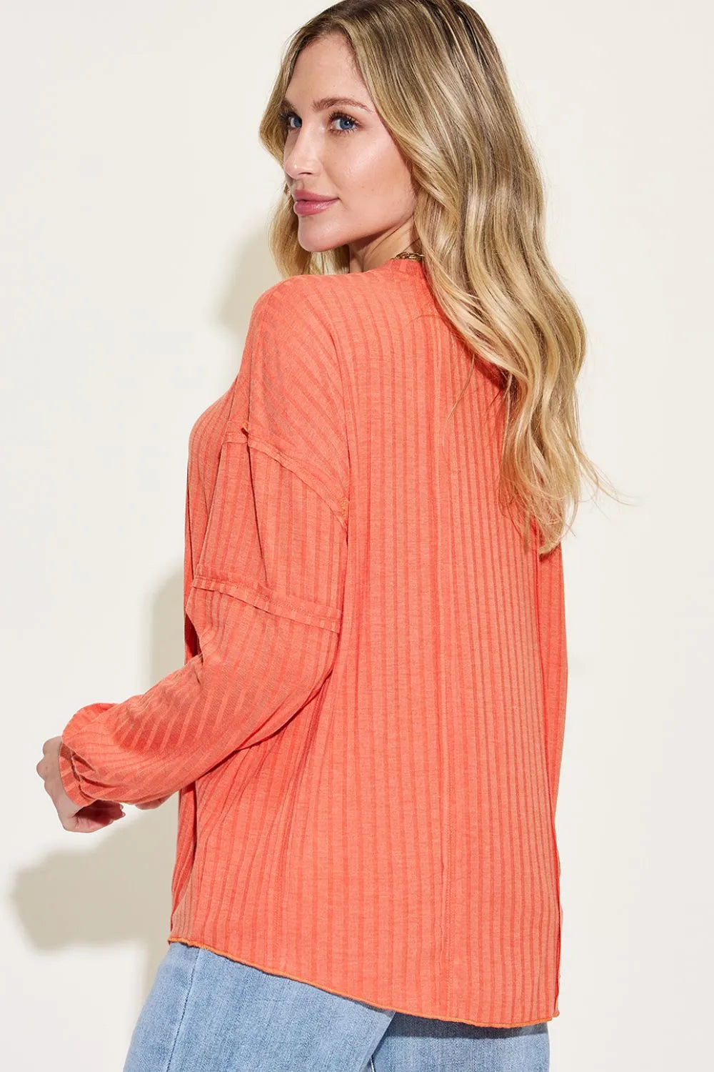 Basic Bae Full Size Ribbed round Neck Long Sleeve T-Shirt